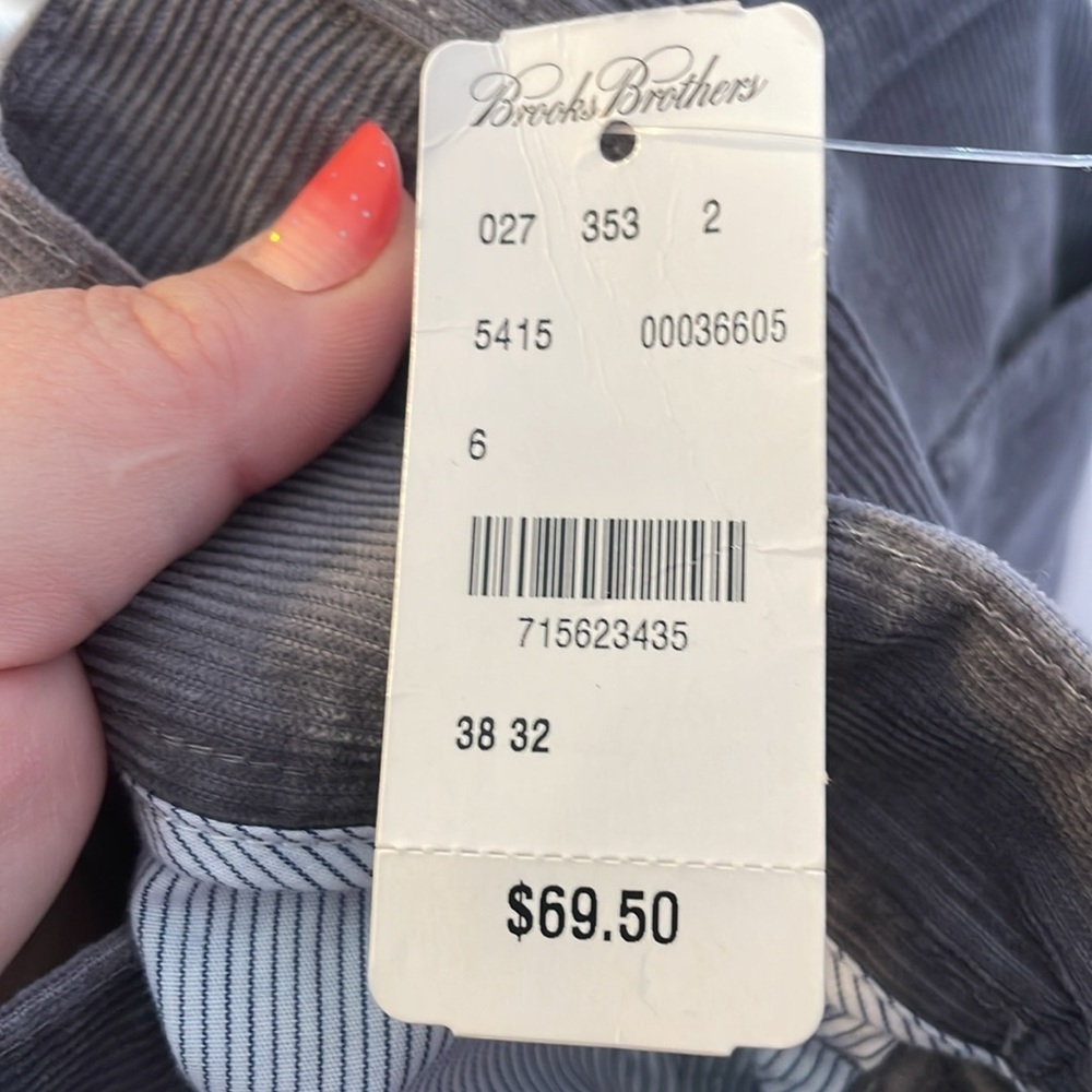 Brooks Brothers Gray Corduroy Pants size 38 X 32 - Picture 6 of 16